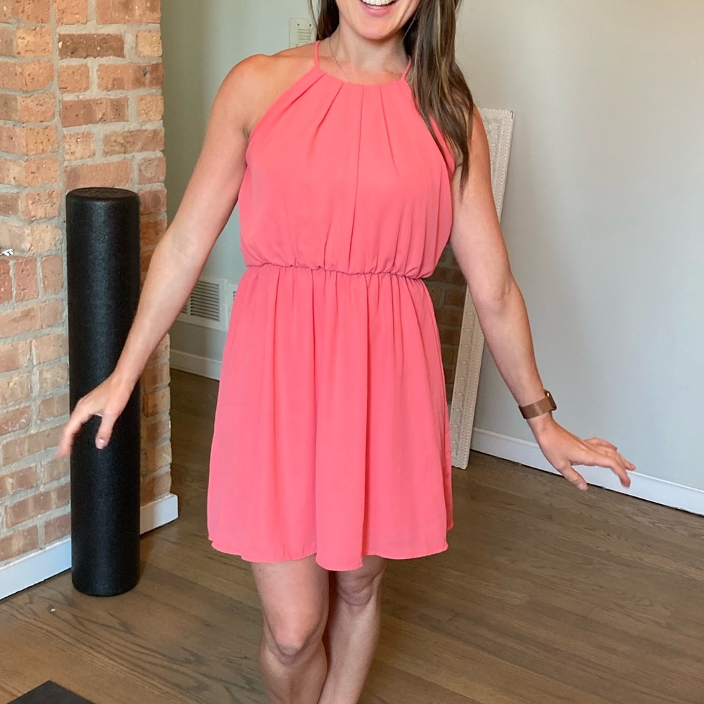 Finn & Clover: XS Coral halter dress with lining